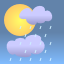 Scattered clouds, light rain Scattered clouds, light rain